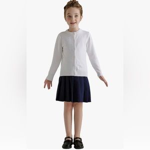 School Uniform Sweater Cotton Cardigan Crew Neck Size 6Y